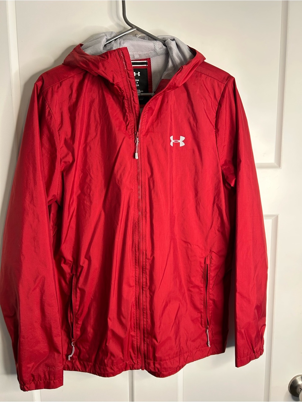 Under Armour Men’s Small Full Zip Wind Breaker Jacket Red 2709